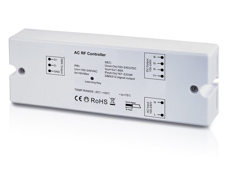 Contrôleur RF haute tension du Ruban LED SR-1009HT Contrôleur RF haute tension du Ruban LED SR-1009HT