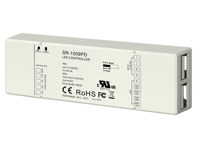 sr-1009npd_2 Contrôleur RF tension constante 5A 4CH de LED SR-1009PD