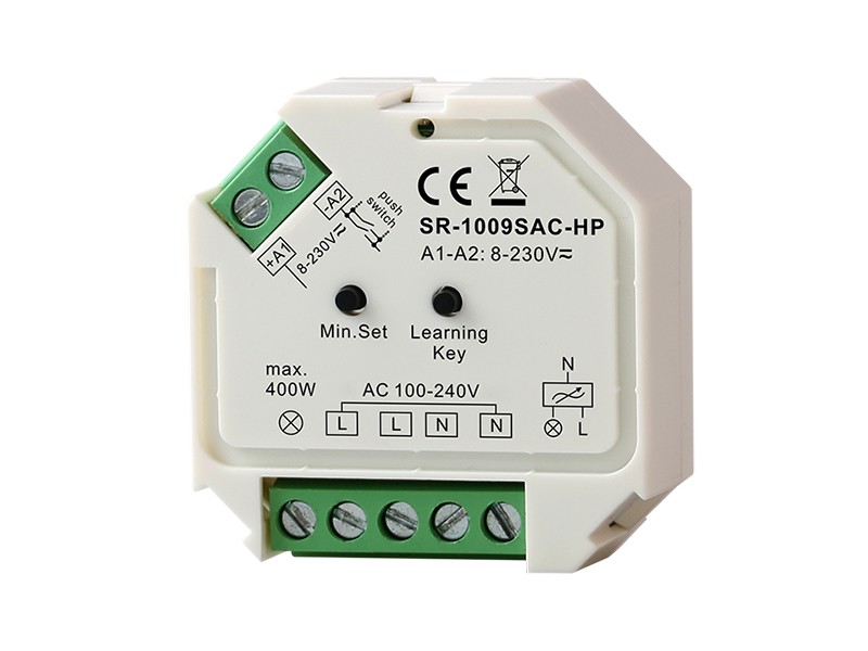 sr-1009sac-hp Variateur RF et WiFi Commande AC Phase-Cut avec bouton poussoir SR-1009SAC-HP