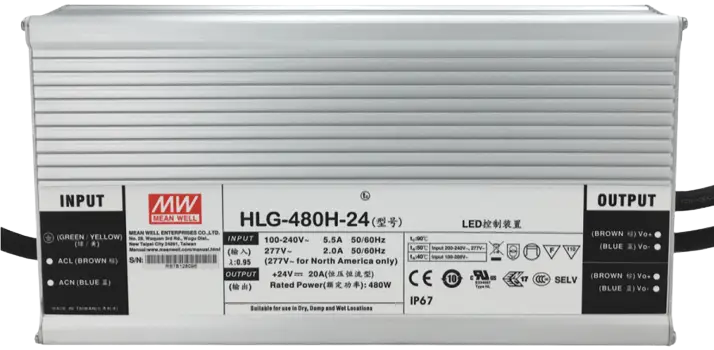 Driver LED à tension et courant constants 480W HLG-480H-24