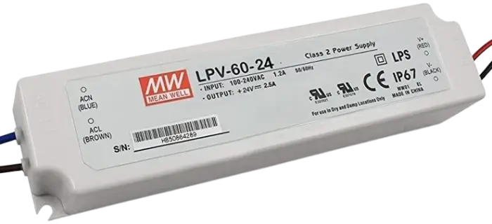 Driver LED et Alimentation Commutateur Sortie Unique 60W LPV-60-24